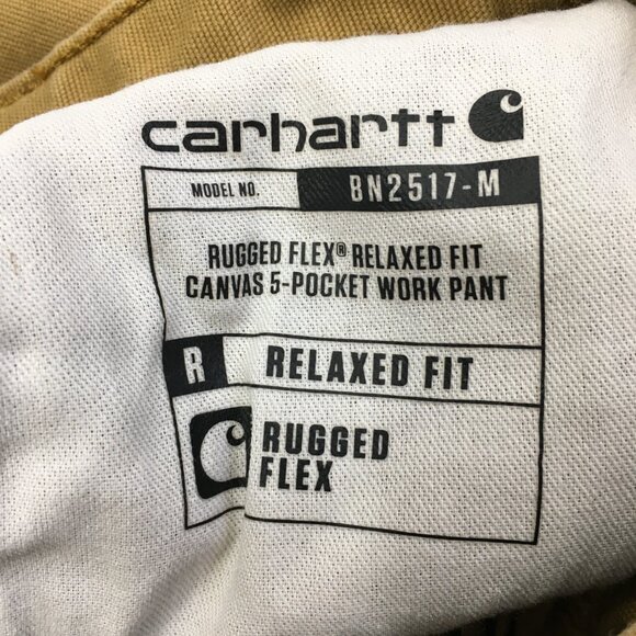 CARHARTT Beige Brown Relaxed Fit Rugged Flex Canvas 5 Pocket Work Pant Jeans - Picture 3 of 15